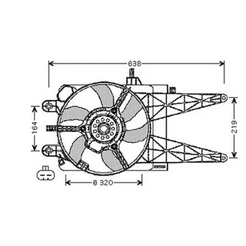 Ventilateur Radiateur moteur pour FIAT PUNTO II ph.1 1999-2003, OEM: 46789115, Neuf