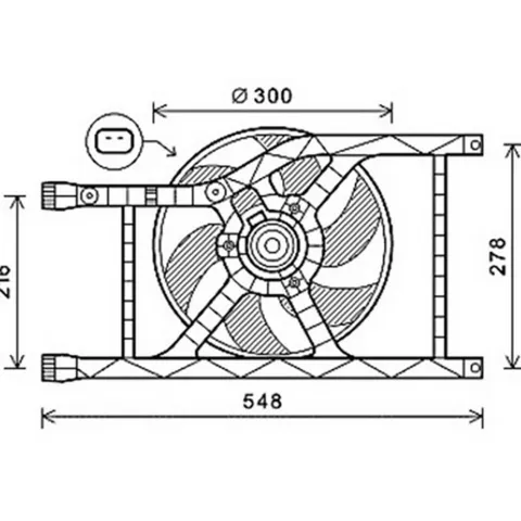Ventilateur Radiateur moteur pour FIAT 500 ph.1 2007-2015, OEM: 5179936, Neuf